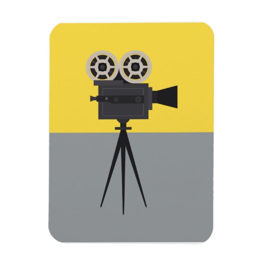 Retro Hollywood Camera Colorblock Magnet (Vertikal)