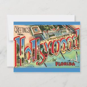 Retro Hollywood Florida Postkarte