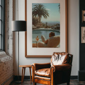 Retro Hollywood Glamour: Poolside mit Blick Poster