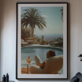 Retro Hollywood Glamour: Poolside mit Blick Poster