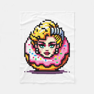 Retro Hollywood Icon - Pixel Art Pop Culture Fleecedecke