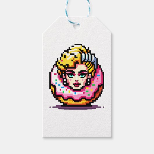 Retro Hollywood Icon - Pixel Art Pop Culture Geschenkanhänger (Vorderseite)
