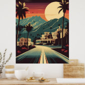 Retro Hollywood Illustration Poster (Küche)