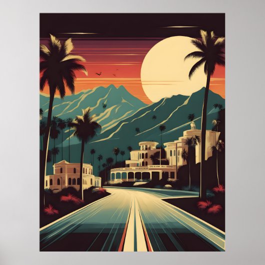 Retro Hollywood Illustration Poster (Vorne)