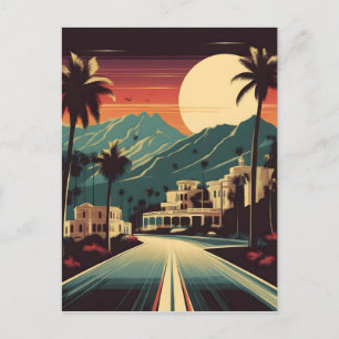Retro Hollywood Illustration Postkarte