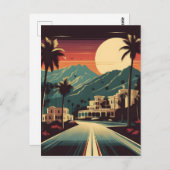 Retro Hollywood Illustration Postkarte (Vorne/Hinten)