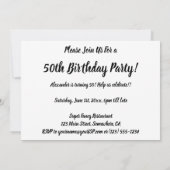 Retro Hollywood Theme Adult Happy Birthday Party Einladung (Rückseite)