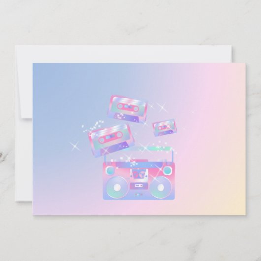 Retro holo Disco Party Einladung (Rückseite)