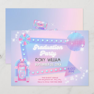 Retro holo Disco Party Einladung
