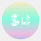 Retro Holographic Wedding Runder Aufkleber (Vorderseite)