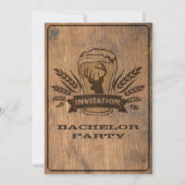 Retro-Holzbär & Stag-Bachelor-Party-Card Einladung (Rückseite)