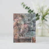 Retro-Holzbearbeitungsmann Mixed-Media-Collage Postkarte (Stehend Vorderseite)