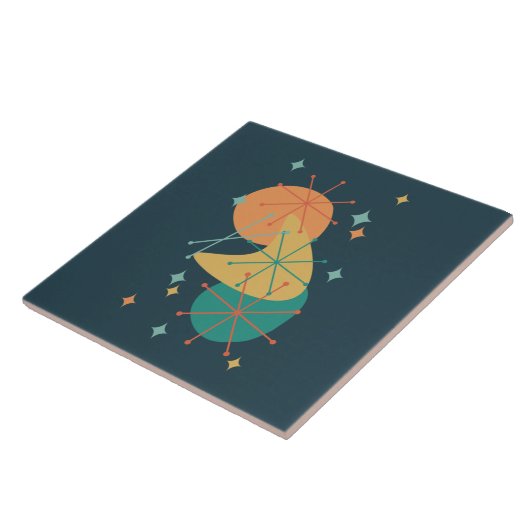 Retro Holzkohle Mitte des Jahrhunderts Abstrakte F Fliese (Seite)