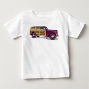 Retro-Holzlieferwagen Baby T-shirt