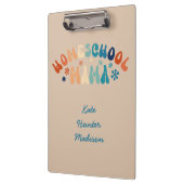 Retro Homeschool Mama Mama Personalisiert Klemmbrett (Links)