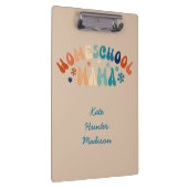 Retro Homeschool Mama Mama Personalisiert Klemmbrett (Rechts)