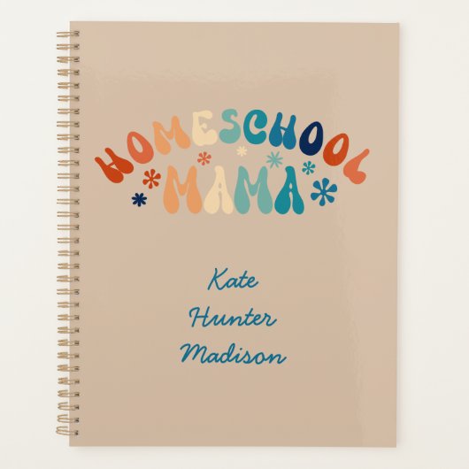 Retro Homeschool Mama Mama Personalisiert Planer (Vorderseite)