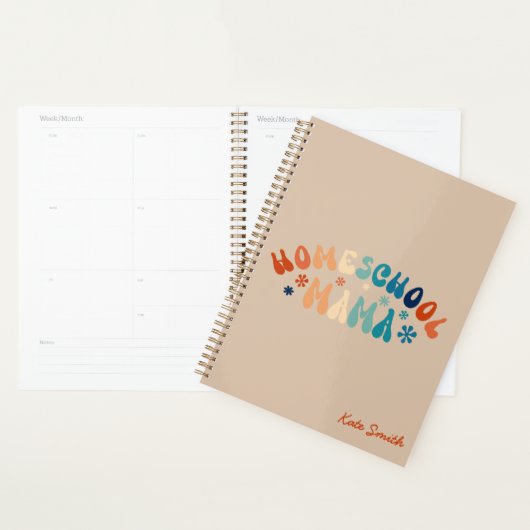 Retro Homeschool Mama Mama Personalisiert Planer (Anzeige)