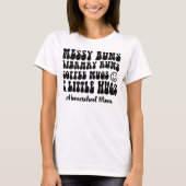 Retro Homeschool Mama Messy Buns Library Runs CC T-Shirt (Vorderseite)