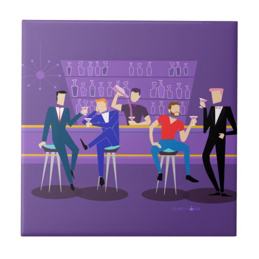 Retro homosexuelle Bar-Keramik-Fliese Fliese (Vorderseite)