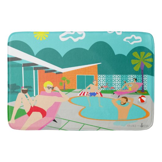 Retro homosexuelle Pool-Party-Bad-Matte Badematte (Vorderseite)