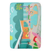 Retro homosexuelle Pool-Party-Bad-Matte Badematte (Vorderseite Vertikal)