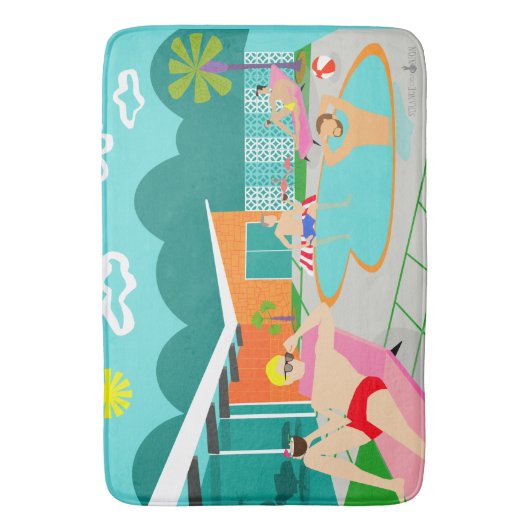 Retro homosexuelle Pool-Party-Bad-Matte Badematte (Vorderseite Vertikal)