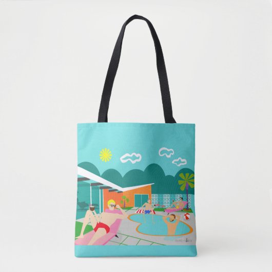 Retro homosexuelle Pool-Party-Taschen-Tasche Tasche (Vorderseite)