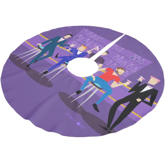 Retro homosexueller Bar-Weihnachtsbaum-Rock Polyester Weihnachtsbaumdecke (Schrägansicht)