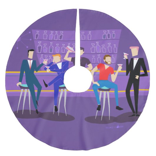 Retro homosexueller Bar-Weihnachtsbaum-Rock Polyester Weihnachtsbaumdecke (Vorderseite)