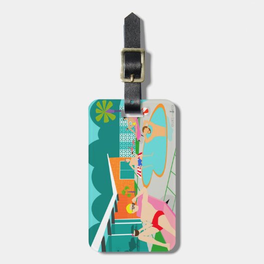 Retro homosexueller Pool-Party-Gepäck-Umbau Gepäckanhänger (Vorderseite vertikal)