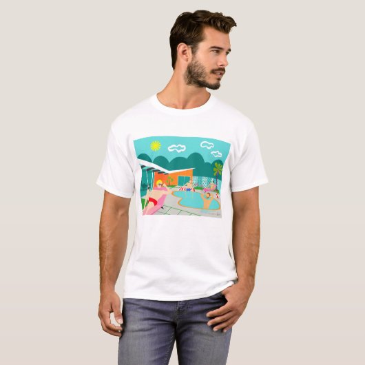 Retro homosexueller Pool-Party-T - Shirt (Vorne ganz)