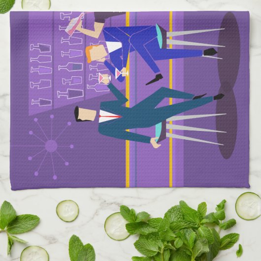 Retro homosexuelles Bar-Küchen-Tuch Handtuch (Gefaltet)