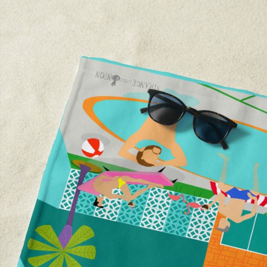 Retro homosexuelles Pool-Party-Badetuch Strandtuch (Beispiel)