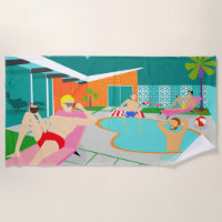 Retro homosexuelles Pool-Party-Badetuch
