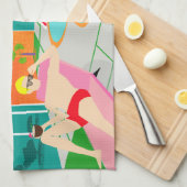 Retro homosexuelles Pool-Party-Küchen-Tuch Geschirrtuch (Viertel Falte)