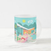 Retro homosexuelles Pool-Party-mattierte GlasTasse Mattglastasse (VorderseiteRechts)