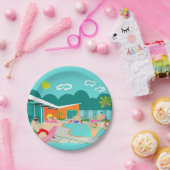 Retro homosexuelles Pool-Party-Papierplatte Pappteller (Party)