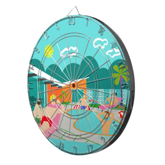 Retro homosexuelles Pool-Party-Pfeil-Brett Dartscheibe (Vorderseite rechts)