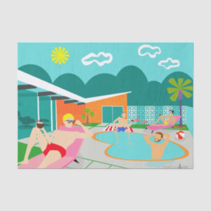 Retro homosexuelles Pool-Party-Seidenpapier Seidenpapier