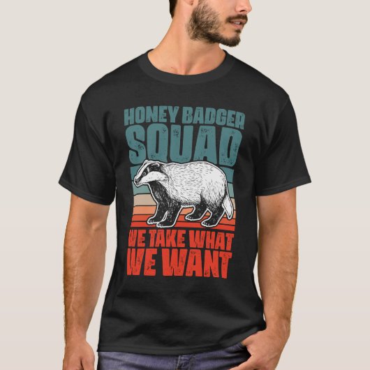 Retro Honey Badger Squad für einen satelfanatische T-Shirt (Vorderseite)