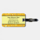 Retro Honey Bees Gepäckanhänger (Rückseite horizontal)