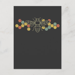 Retro Honeycomb Biene Nature Awareness Beekeeper Postkarte
