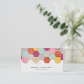 Retro Honeycomb Design Business Cards / Blau Visitenkarte (Stehend Vorderseite)