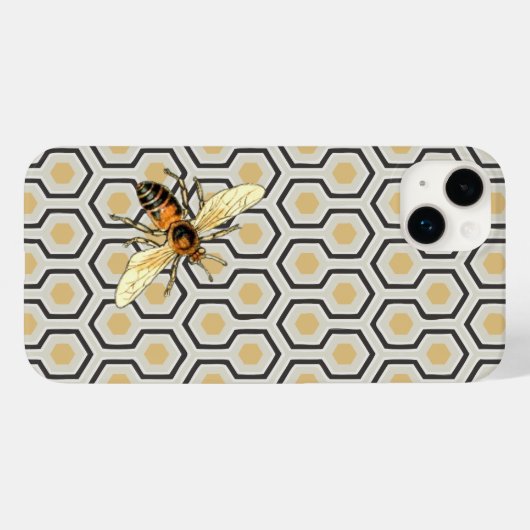 Retro Honeycomb Muster Beehive Case-Mate iPhone Hülle (Rückseite (Horizontal))
