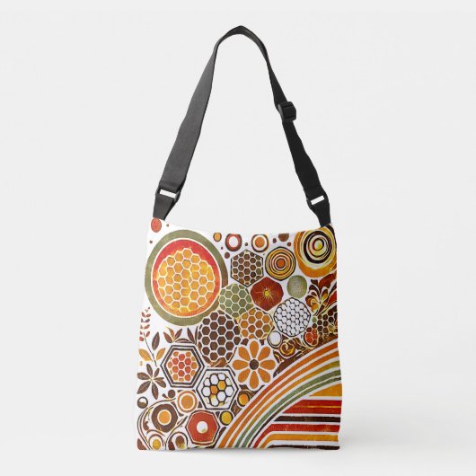 Retro Honeycomb Tote Bag | Bienendesign Tasche (Vorderseite)