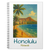 Retro Honolulu Hawaii Waikiki Beach Notizblock (Vorderseite)