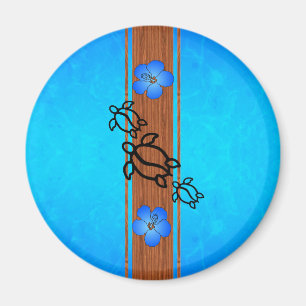 Retro Honu Surfboard Magnet