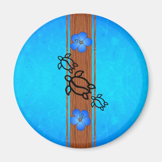 Retro Honu Surfboard Magnet (Vorne)