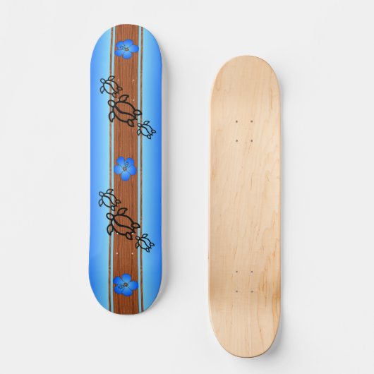 Retro Honu Surfboard Skateboard (Vorderseite)